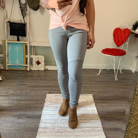 Grey Moto Jeggings - Picture 3 of 4